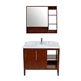 洗面台 洗面化粧台 洗面 4点セット 洗面台 ミラーキャビネット 混合水栓 排水栓 天然大理石 茶 間口約1000mm 1面鏡 一面鏡 シングルレバー 洗面ボウル 鏡 混合栓 ドレッサー 収納 おしゃれ シンプル 扉 洗面用 リフォーム ウォールナット アンティーク エレガンス カントリー クラシック bcabil912wad784