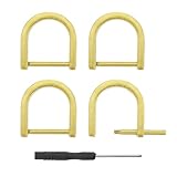 [uxcell] Dリング ネジ式 内幅20mm Dカンバッグ 留め金具 U字金具 ホースシューU字型 キーリングパーツ バックル キーチェーン用 ギルディング金色