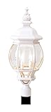 Livex Lighting 7703-03 Outdoor Post with Clear Beveled Glass Shades, White [並行輸入品]