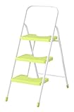 不二貿易 カラー ステップ 3段 YSF-7093N グリーン (脚立 踏み台) 88508