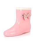 (マリア)MARIAH レインブーツ レディース おしゃれ リボン ショート　ピンク　24.0～24.5cm