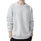 [Mmlnrc] トレーナー メンズ 長袖 11.3オンス 綿 トップス レディース 春秋冬 丸襟 Tシャツ ビッグシルエット 体型カバー プルオーバー ロングtシャツ 無地 カジュアル パーカー ゆったり 着痩せ スウェット クルーネック 男女兼用 スポーツウェア 部屋着 通勤通学 (JP, アルファベット, M, ライトグレー)