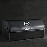 車用収納ボックス マツダ コンソールボックス 車載ボックス ラゲッジボックス CX-5 CX-8 アテンザ デミオ アクセラ CX-3 CX-4 パーティション収納設計 板挟み 丈夫で長持ちする 車用 スエード素材 [並行輸入品] （ブラック、ミディアム）