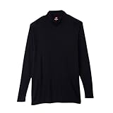 [ヘインズ] Tシャツ 長袖 綿100％ モックネックロングスリーブTシャツ HM4-A502J メンズ ブラック