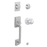 Schlage f62-cen-orb世紀ダブル円柱Handleset withオービット内部ノブF、 クローム F62 CEN 626 ORB 1