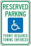 Accuform Signs FRA187RA Engineer-Grade Reflective Aluminum Handicapped Parking Sign (Arkansas) Legen