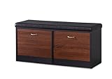 Baxton Furniture Studios Foley Modern and Contemporary Finishing Cushioned Bench Shoe Rack Cabinet O