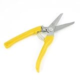 uxcell はさみ　メタル製　プラスチック　イエロー　シルバートーン　発条ロッド　カッター　鋭い