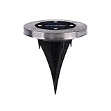 SIKIWIND ソーラーチャージライト 埋め込ライト 4LED 防水IP65 防塵 ガーデン 庭 屋外用 全2色 (昼白色)