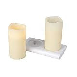 Gerson Everlasting Glow 3 " x 6 " LEDフレイムレスキャンドル – ビスク