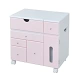 JKプラン Palettyシリーズ コスメワゴン ワイドタイプ ピンク SL-001-pk