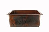 Premier Copper Products BREC20DB 20-Inch Universal Gourmet Rectangular Hammered Copper Kitchen Singl