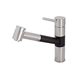 VIGO Branson Single Handle Pull-Out Spray Kitchen Faucet, Stainless Steel and Matte Black [並行輸入品]