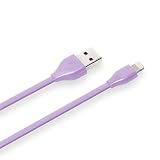 iCharger Apple MFi認証 Lightningコネクタ用 USBフラットケーブル0.5m パープル PG-MFILGFC05PP PG-MFILGFC05PP