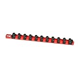 Ernst Manufacturing 8416M-Red-1/2 13-Inch Magnetic Socket Organizer and 11-1/2-Inch Twist Lock Clips