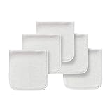 Lemonda 5枚セットよだれかけ ベビー 100％綿 厚くて柔らかくて　吸収性抜群 21"x10" ベビーシャワー 男の子 女の子 赤ちゃん 新生児のため 出産祝い ギフト (ホワイト)