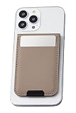 エレコム スマホスタンド カードケース Magsafe (マグセーフ) iPhone用 マグネット取り付け フリーアングル カードポケット付き 【iPhone14/13/12シリーズ対応】 ウォームグレー AMS-BPDSFGYD