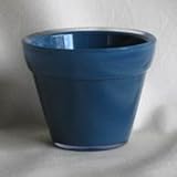 【4個入】イタリア製樹脂ポット(植木鉢/プランター) ジェリー φ12cm/穴無し ダークブルー(青) 〔ガーデニング用品/園芸〕
