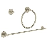 Grohe 40821en1 EssentialsアクセサリーセットCity 3 - in - 1、つや消しニッケルInfinityFinish