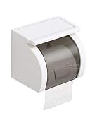 [Queen-b] トイレットペーパー ホルダー 紙巻器 壁掛け トレイ 小物 置き台 貼り付け ネジ 不要 トイレ 浴室 バスルーム 防水 樹脂製 (グレー)