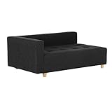 arne ベンチソファ ベンチ イス 背もたれ 肘掛け 片肘付き コーナーソファー Baggy DX-R 3×5 ファブリック ブラック