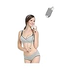 AIKOSHA NETWORK グレー 36/80 授乳ブラジャー ＆ マタニティショーツ ノンワイヤー ストラップオープンタイプ 産前 産後