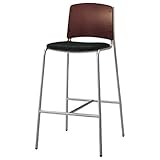 オリバー ダイニング ハイカウンターチェア スチール 布 ミディアムブラウン×チャコールグレー (S・CS-4145・MB・ST+CF-17S)