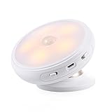 S & G HumanボディDetective 10 LEDライトPIRモーションセンサースマート夜ライト360度回転壁ランプwith Rechargable USB ( Warm Light )