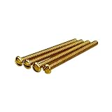 YJB PARTS ハムバッカーピックアップ用ネジ 4pcs/set (マイナス頭ゴールド(ネジ単品), インチ)