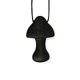 Stimtastic Chewable Silicone Mushroom Pendant Necklace, Black by Stimtastic