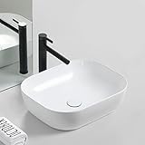 【蛇口とS排水トラップ付き】UrchoiceLtd おしゃれ 洗面ボールセット 洗面台セット 洗面ボール 置き型 洗面ボウル 手洗い鉢 洗面台 混合水栓付き 洗面鉢 蛇口 手洗い器 洗面器 洗面所 トイレ キッチン 陶器 和風 洋風 楕円-丸い角形S排水セット