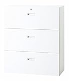 【日本製】 ホワイト色 書庫 3段 ラテラル キャビネット 下置 スチール製 上下横連結可能 W900×D450×H1050(mm) GD-910L3 グリーン購入法適合商品 車上渡し