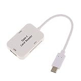 Lovoski USB 3.1　タイプC　カードリーダー　ハブアダプター　SD カード/TF カード/マイクロカードに対応　交換性　便利性　全2色 - 白