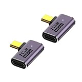 usb4.0 usb c 変換アダプタ 2個セット PD240W/5A急速充電 40Gbps高速転送 Type C 変換 アダプター タイプc l 変換 8K@60Hz映像出力 type-c l字 l型 usb-c l字 変換コネクター Thunderbolt 3 Mac Book Pro Switch NexusなどのType C機器に対応 (B タイプ)