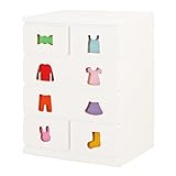 【JAJAN】[国産]お片付けトレーニング家具【トライファ】チェスト6杯タイプ 女の子向け(幅59.5cm高さ77.5cm）[知育家具・子ども用タンス][低ホル][完成品]