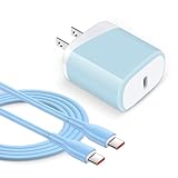 USB 充電器/Type-C ケーブル セット【20W・PD3.0急速対応・PSE認証済み ACアダプター 】1.83M/1本付き USB-C ケーブル USB 急速充電器 コンセント スマホ充電器 iPoto 軽量 海外対応 iPhone 15 Pro Max/iPad/Android その他USB-C機器対応 ブルー