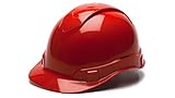 Pyramex HP44020 Ridgeline Cap Style Hard Hat with 4-Point Standard Glide Lock, Red by Pyramex Safety