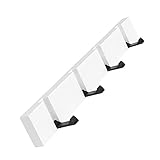 Elite 収納フック 壁掛けフック ウォールハンガー マグネット 帽子掛け 洋服掛け コート掛け 省スペース 竹製 亜鉛合金 高耐荷重 日本語説明書付き ２色 ４サイズ (ホワイト, ４フック)