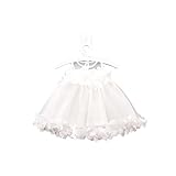 女の子の服 ワンピース 夏チュールスカート Pojour 1-6歳キッズ用 子供かわいいキャミソール 綿 通気 白(70cm)