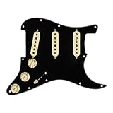 Fender ギターパーツ Pre-Wired Strat Pickguard, Custom Shop Custom '69 SSS, Black 11 Hole PG