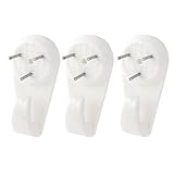 Seliyi フック　壁　写真フレーム用ハンガー　痕残さず　プラスチック　メタル　ホワイト　シルバートーン　3個入り