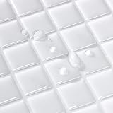 【売れ筋】MORCART タイルシール 防水 耐熱 キッチン 洗面所 トイレ DIY 家具やアイテムの装飾 タイルシート 壁紙シール 3D リメイクシート (25x25cm, 10枚, モザイク・ホワイト)