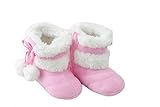 女の子 赤ちゃん ベビーブーツ ふわふわ あったか 履きやすい ショート ブーツ (11cm, ピンク)
