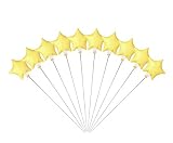 ミニバルーン スティック付き スター イエロー 10本セット【バルーン6.2cm 全長30cm】