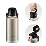 スケーター(Skater) ハンドル付 ステンレス ダイレクトボトル 1000ml 水筒 マグボトル シルバー STD10H-A