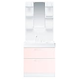 TOTO 洗面化粧台セット(KE) 750mm 凍結防止仕様 1面鏡+2段引き出し ペールピンク KE71AZP