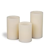 Gerson 3-Piece Straight Edge Wax LED Candle Set, 4/5/6-Inch [並行輸入品]