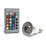 QUMOX　LED 電球ライト3W E14 RGB　16色　リモート付き　庭で照明する電球ライト