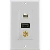 GE 87723 HDMI ( R ) /同軸/ ethernet-rj45壁プレート
