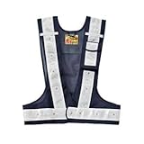 多機能LEDベスト 多機能LEDベスト-KW-W (メッシュ部：紺・反射部：白・LED発光色：白)【代引不可】